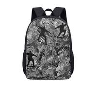 Skater Silhouette Splash Art Sac à dos pour enfants garçons filles graffiti style urbain sac à dos d'école 43,2 cm, 05, L, Minimaliste
