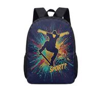 Skater Silhouette Splash Art Sac à dos pour enfants garçons filles graffiti style urbain sac à dos d'école 43,2 cm, 01, L, Minimaliste