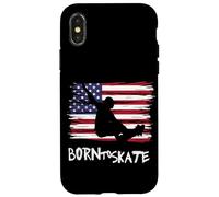 Skater Skateboard USA Drapeau Sport Patriot LOL Cool Coque pour iPhone X/XS