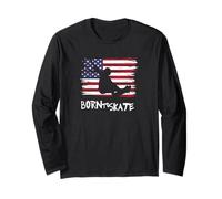 Skater Skateboard USA Drapeau Sport Patriot LOL Cool Manche Longue
