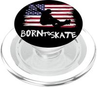 Skater Skateboard USA Drapeau Sport Patriot LOL Cool PopSockets PopGrip pour MagSafe