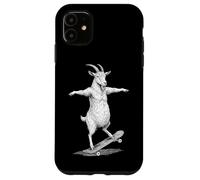 Skater Skateboarder Chèvre Funny Farm Animal Skateboarding Coque pour iPhone 11