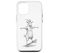 Skater Skateboarder Chèvre Funny Farm Animal Skateboarding Coque pour iPhone 12/12 Pro