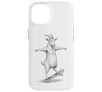 Skater Skateboarder Chèvre Funny Farm Animal Skateboarding Coque pour iPhone 14