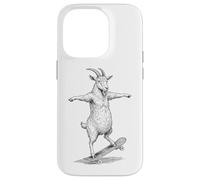Skater Skateboarder Chèvre Funny Farm Animal Skateboarding Coque pour iPhone 14 Pro