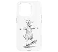 Skater Skateboarder Chèvre Funny Farm Animal Skateboarding Coque pour iPhone 15 Pro