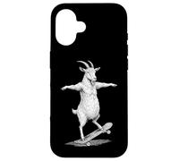 Skater Skateboarder Chèvre Funny Farm Animal Skateboarding Coque pour iPhone 16