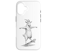 Skater Skateboarder Chèvre Funny Farm Animal Skateboarding Coque pour iPhone 16