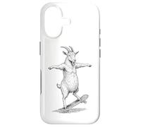 Skater Skateboarder Chèvre Funny Farm Animal Skateboarding Coque pour iPhone 17