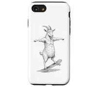 Skater Skateboarder Chèvre Funny Farm Animal Skateboarding Coque pour iPhone SE (2020) / 7/8