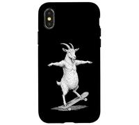 Skater Skateboarder Chèvre Funny Farm Animal Skateboarding Coque pour iPhone X/XS