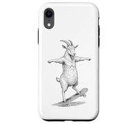 Skater Skateboarder Chèvre Funny Farm Animal Skateboarding Coque pour iPhone XR