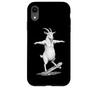 Skater Skateboarder Chèvre Funny Farm Animal Skateboarding Coque pour iPhone XR