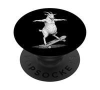 Skater Skateboarder Chèvre Funny Farm Animal Skateboarding PopSockets PopGrip Adhésif