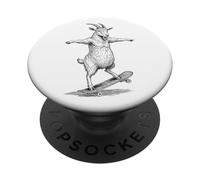 Skater Skateboarder Chèvre Funny Farm Animal Skateboarding PopSockets PopGrip Adhésif