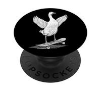 Skater Skateboarder Goose Funny Farm Animal Skateboarder PopSockets PopGrip Adhésif