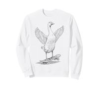 Skater Skateboarder Goose Funny Farm Animal Skateboarder Sweatshirt