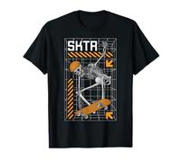 Skater Skeleton Skateboard Urban Graphic T-Shirt