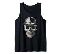 Skater Skull Cracked Head Art | Skateboard Truck Skull Débardeur