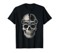 Skater Skull Cracked Head Art | Skateboard Truck Skull T-Shirt