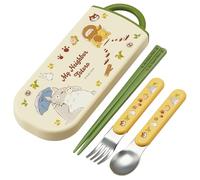 Skater TACC2AG Kit bento pour enfant, baguettes, cuillères, fourchettes, antibactérien, facile à ouvrir, coulissant, japonais, Ghibli Totoro, pour garçons et filles
