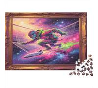 Skateur de lEspace Puzzle 1000 Pièces pour Adultes Art Néon Science Fiction Jeu de Puzzle Papier Détente Décoration Cadeau Famille 38x26cm/1000pcs
