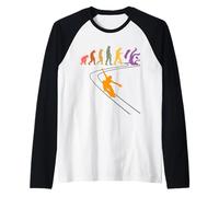 Skateur Longboarding Vintage Skateboard Évolution Longboards Manche Raglan