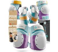 SKATEWIZ Équipement de Protection de Patineur Professionnel pour Adultes et Jeunes avec Manches en Néoprène - Ensemble Protections en Ligne [6 pièces] Développé par Un Fabricant Allemand