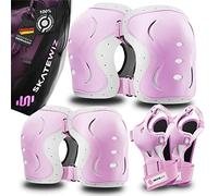 SKATEWIZ Kit de Protection Roller Enfant - Protection Skateboard Enfant, Adolescents et Adulte [6 pièces] avec Genouillères, Coudières et Protège-Poignets