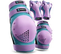 SKATEWIZ Protection Roller Adulte Femme - Protection Skateboard - Protege Genoux BMX, Skate, Trotinette Freestyle - Protections Patins à Glace - Smash L - Adultes Bleu Violet
