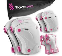 SKATEWIZ Protection Roller Enfant Fille et Protection Roller Adulte - BMX, Trottinette, Patins à Glace - Protection Skate Adulte - Genouillères, protège-Mains, coudières - Protect-1 m Rose