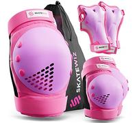 SKATEWIZ Protection Velo Enfant - Genouillère Enfant, Protection Skateboard Enfant - Protection Roller Enfant Fille, Protection BMX Enfant - Protection Enfant Velo - Smash S - Enfants Violet Rose