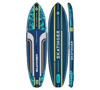 SKATINGER Leafy Expedition Planche de paddle gonflable 350 x 89 x 15 cm - Bleu