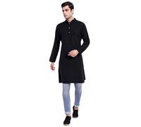 SKAVIJ Chemise Kurta - Vêtements de Nuit - Homme Noir_XL