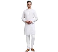 SKAVIJ Homme Coton Kurta Pyjama Indian Casual Tenue