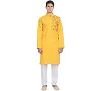 SKAVIJ Kurta Pyjama - Robe De Soirée De Mariage - Costume pour Homme Or_S