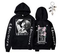 SKAYWHUK Bungo Stray Dogs Sweat à Capuche et Porte-clés Osamu Dazai Chuuya Nakahara Cosplay Sweat-Shirt Veste Costume pour Homme Femme