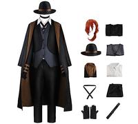 SKAYWHUK Chuuya Nakahara Cosplay déguisement Bungo Stray Dogs uniformes de détective chapeau accessoires tenues d'halloween ensemble complet hommes adultes