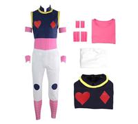SKAYWHUK Costume de Cosplay Hisoka, chemise, gilet, pantalon, accessoires d'uniforme avec perruque pour hommes