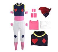 SKAYWHUK Costume de Cosplay Hisoka, chemise, gilet, pantalon, accessoires d'uniforme avec perruque pour hommes