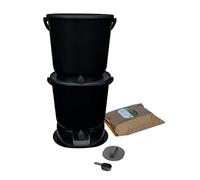 Skaza Bokashi Essential Composteur de Cuisine 2X 15,3 L, Noir