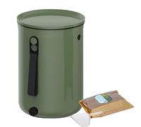 Skaza Bokashi Organko 2 Composteur de Cuisine - Bokashi Composteur 9,6 L + 1 kg activateur EM - Seau à Compost Compact et sans Odeur, Olive