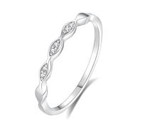 Skcess 9K/14K/18K or blanc/platine 950 bague de promesse, bague diamant blanc bague de mariage, bague de demande en argent pour femme, 45 (14.3), diamant, Diamant