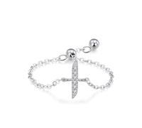 Skcess Alliance en or blanc 9 carats - Bague d'éternité moissanite blanche - Sans pierre précieuse, 50 (15.9), Moissanite Pas de pierre précieuse, Moissanite