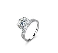 Skcess Alliance en or blanc 9 K/14 K/18 carats, bague éternité moissanite blanche, Taille 50 (Ø 15,9 mm), Moissanite, Moissanite