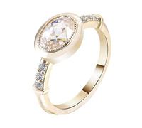 Skcess Alliances en or 9 carats Moissanite blanche Promise Bague simple, 62 (19.7), Moissanite, Moissanite