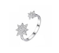 Skcess Alliances en or blanc 9 carats avec diamants blancs en forme d'étoile, 60 (19,1), diamant, Diamant