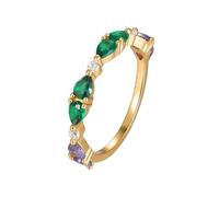 Skcess Alliances en or blanc 9 carats, avec émeraude synthétique, vert moissanite, 49 (15.6), Moissanite Émeraude synthétique Moissanite, Émeraude de synthèse