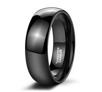 Skcess Bague d'amitié pour homme en acier tungstène de 8 mm - Forme classique - Alliances de mariage unisexe - Noir vintage - Taille 52 (16,6)