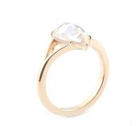 Skcess Bague de couple en or jaune 9 carats/14 carats/18 carats avec moissanite en forme de poire 1/2/3 carat, 53 (16.9), Moissanite, Moissanite